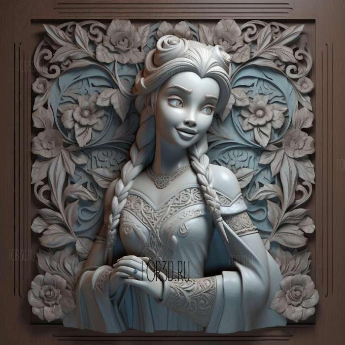 Elsa Frozen 3 stl model for CNC